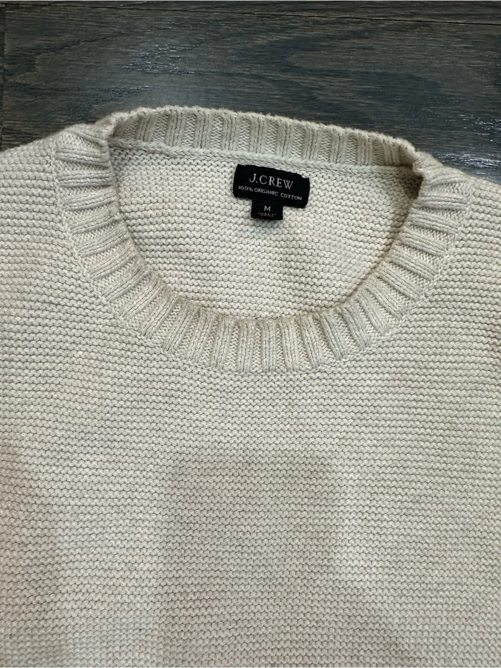 J Crew Men's Cream Crewneck Sweater